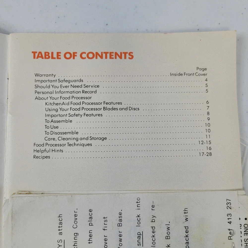 KitchenAid Multi Function Food Processor Model KFP700 Recipes Instruction Manual
